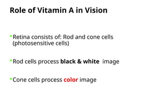 VITAMIN A CHEMISTRY,SOURCES ,FUNCTIONS AND DISORDERS | PPTX
