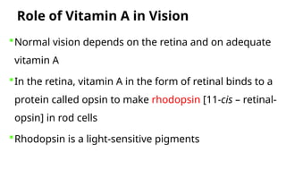 VITAMIN A CHEMISTRY,SOURCES ,FUNCTIONS AND DISORDERS | PPTX