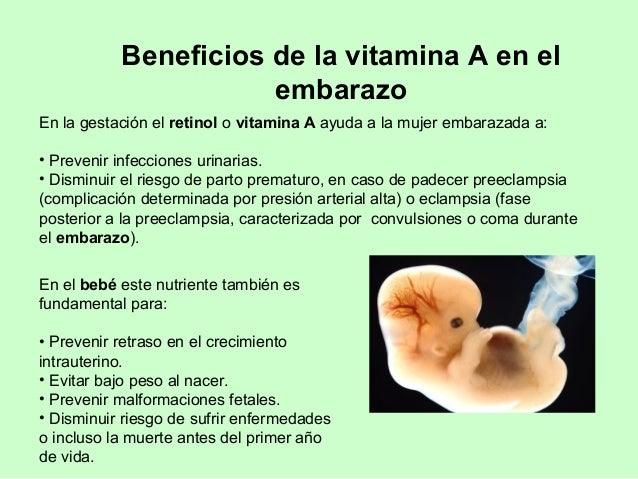 Beneficios de la vitamina A en el embarazo Beneficios de la vitamina A en el embarazo