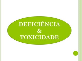 DEFICIÊNCIA
&
TOXICIDADE
 