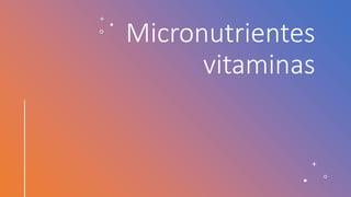 Micronutrientes
vitaminas
 