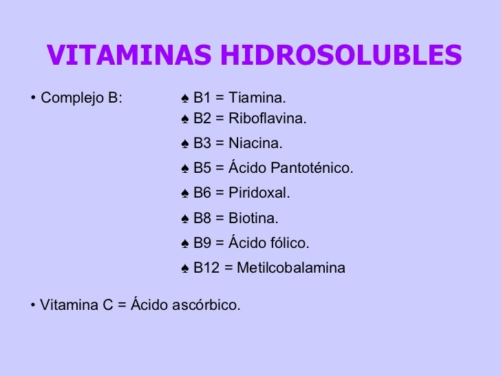 Vitaminas Hidrosolubles Vitaminas Hidrosolubles