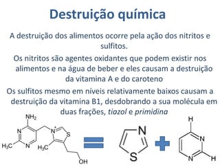 Papel bioquímico da vitamina E    Possui qualidades antioxidantes, associando-se ao oxigênio e destruindo os radicais livres. Essa propriedade protege as células da oxidação, ajuda a prevenir câncer, doença cardíaca, derrame, catarata e, possivelmente, alguns sinais do envelhecimento. Além disso, vitamina E      protege as paredes das artérias      e impede que o      colesterol LDL ("ruim") seja      oxidado.