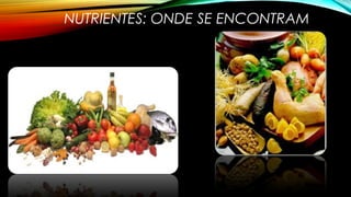 NUTRIENTES: ONDE SE ENCONTRAM 
 