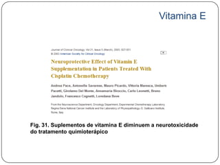 Vitamina E




Fig. 31. Suplementos de vitamina E diminuem a neurotoxicidade
do tratamento quimioterápico
 