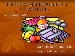 ESCUELA DE BIOQUIMICA Y FARMACIA ,[object Object],[object Object],[object Object]