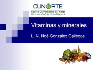 Vitaminas y minerales
L. N. Noé González Gallegos
 