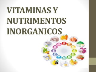 VITAMINAS Y
NUTRIMENTOS
INORGANICOS
 