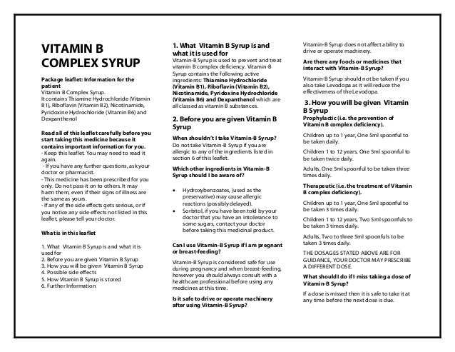 Vitamin B Complex Syrup Pil Taj Pharmaceuticals