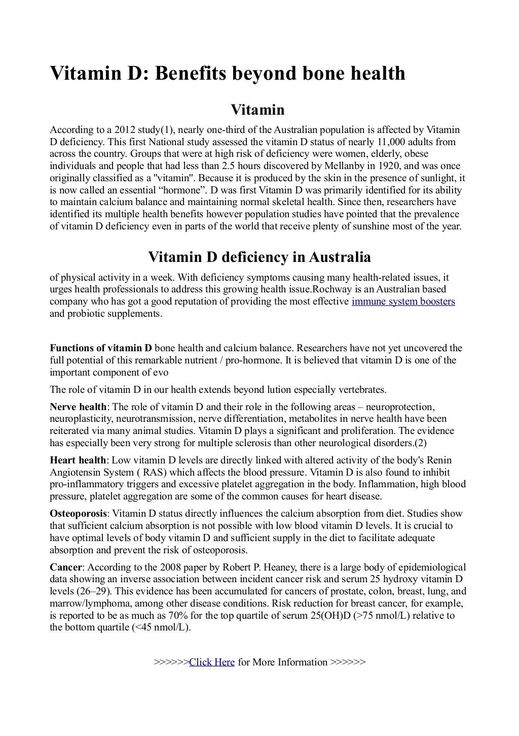 Vitamin d benefits beyond bone health