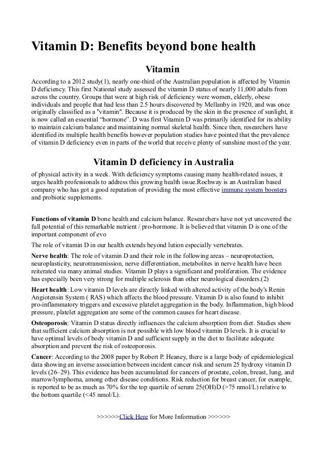 Vitamin d benefits beyond bone health