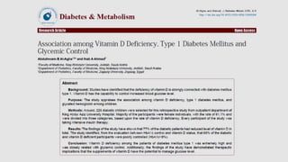 Vitamin d deficiency in children | PDF