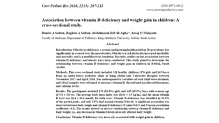 Vitamin d deficiency in children | PDF