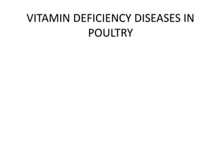 VITAMIN DEFICIENCY DISEASES IN
POULTRY
 