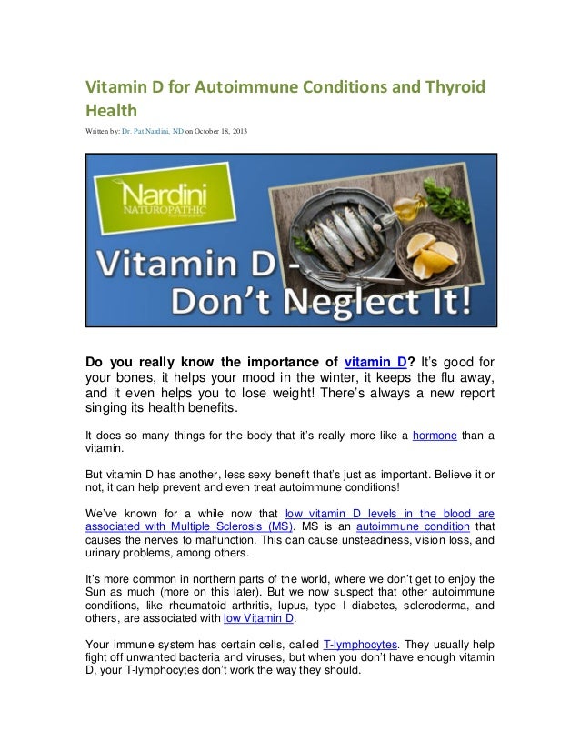 Vitamin D for Autoimmune Conditions and Thyroid Health