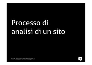 Processo di
analisi di un sito


www.alessandrafarabegoli.it
 