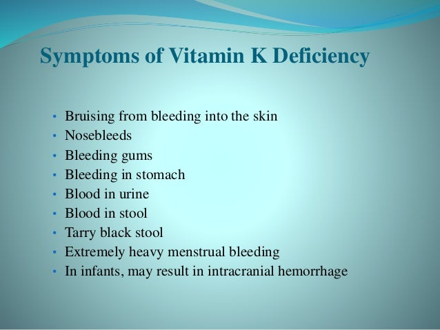 Vitamin K deficiency symptoms