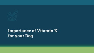 Importance of Vitamin K
for your Dog
 