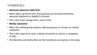 VITAMIN METABOLISM BIOCHEMISTRY PRESENTATION | PPTX