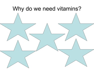 Why do we need vitamins? 