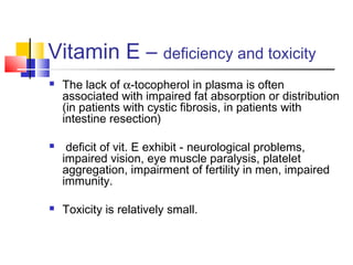 Vitamins (fat and water soluble) Slide 28