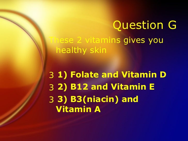 Vitamins And Health Quiz