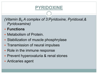 Pyrithioxin Vitamins and its oral manifestations | PPTX