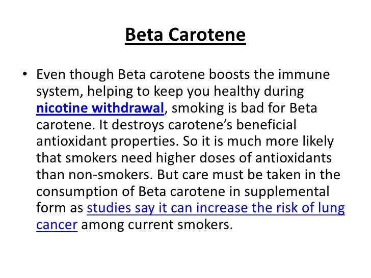 Vitamins and minerals to help stop smoking