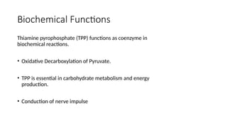 Tpp Function Comprehensive Overview of Vitamins: Types, Functions, Deficiency, and ...