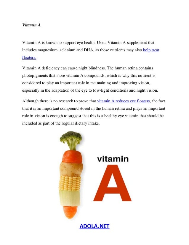 Vitamins for eye floaters