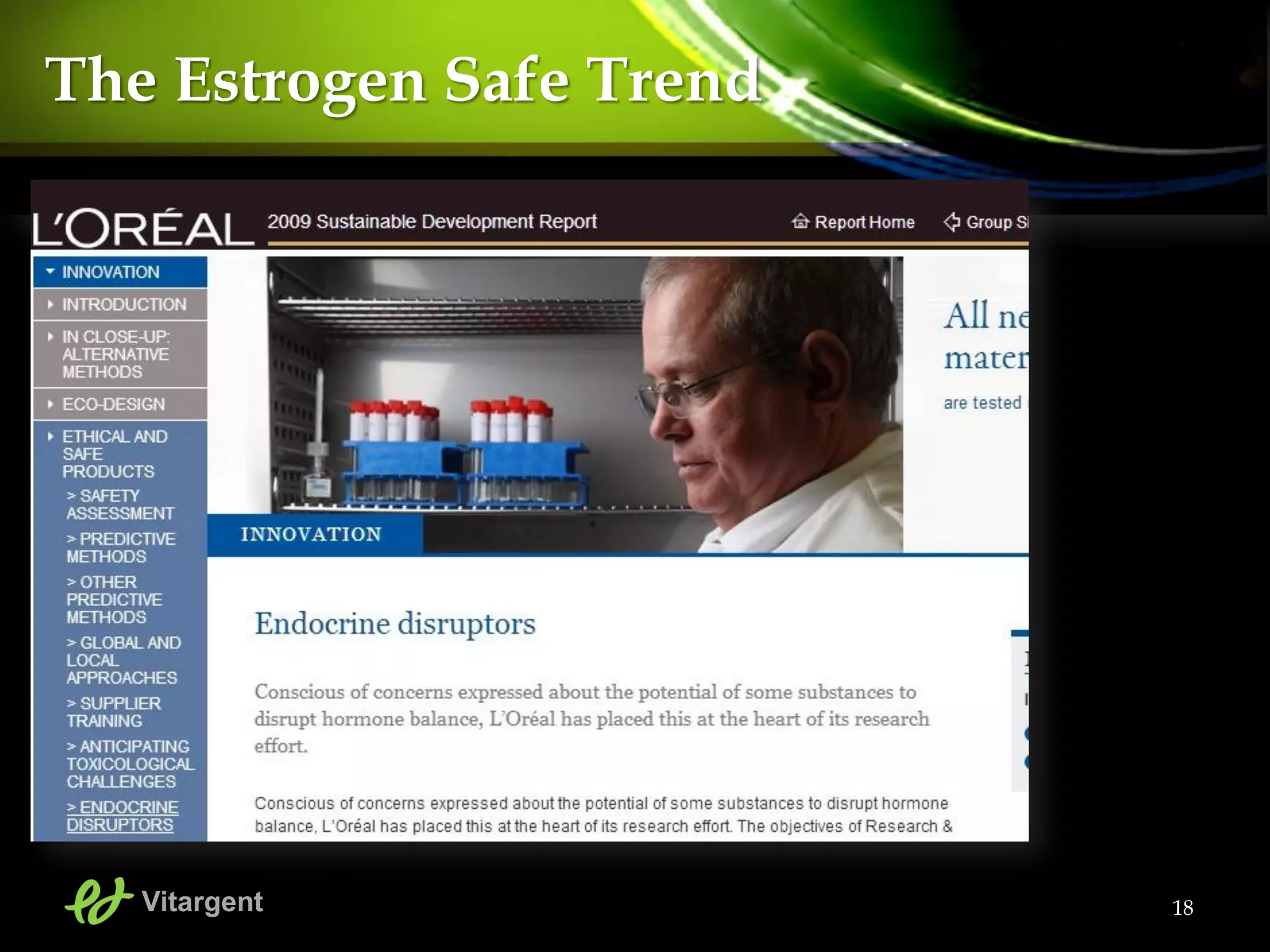 18
The Estrogen Safe Trend
Vitargent
 