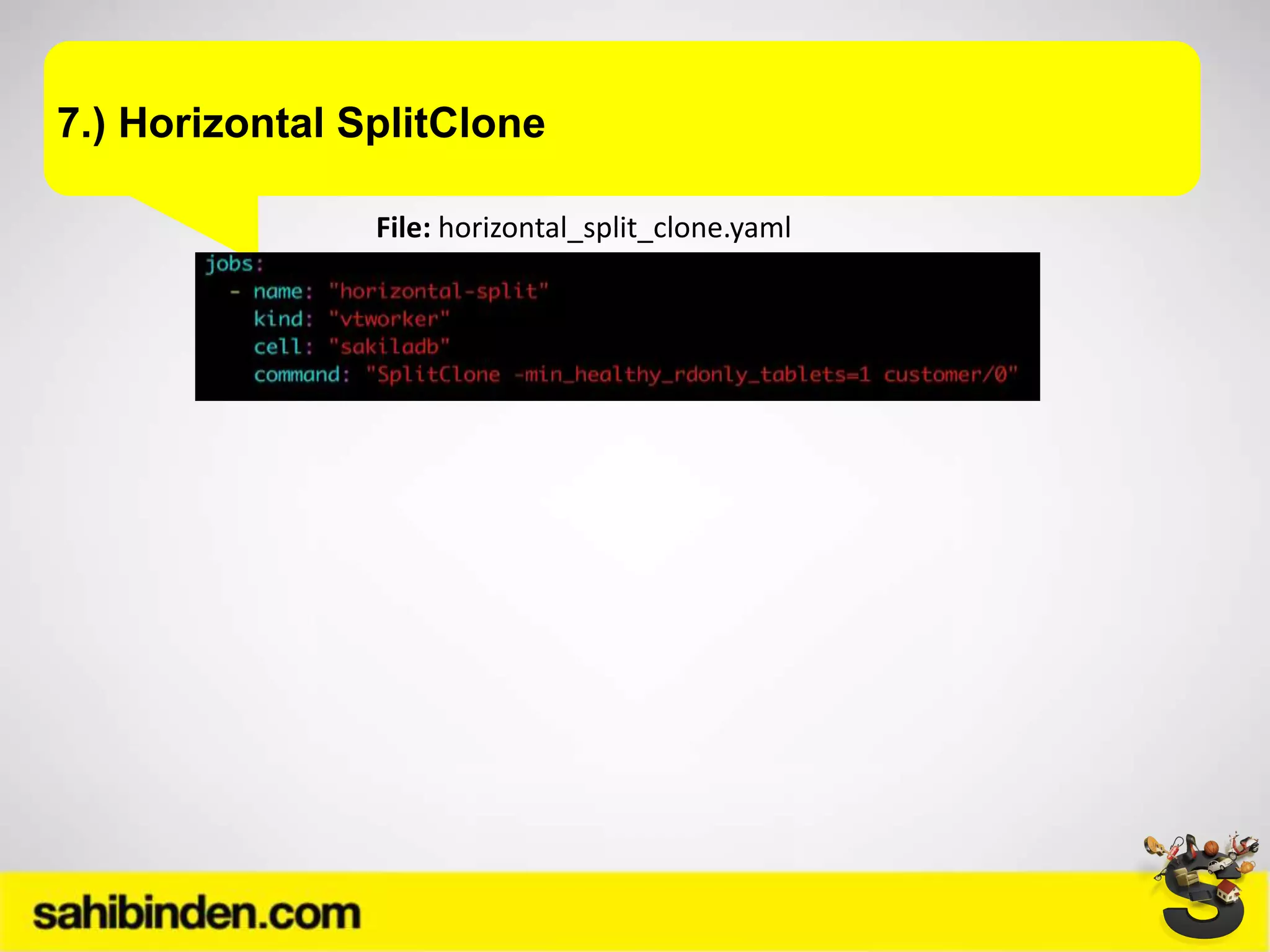 7.) Horizontal SplitClone
File: horizontal_split_clone.yaml
 