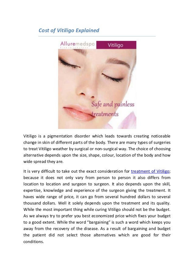 Cost of Vitiligo Explained