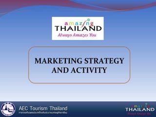 MARKETING STRATEGY
AND ACTIVITY
 