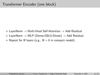 Vision Transformer — Object Detection Pipeline | PDF