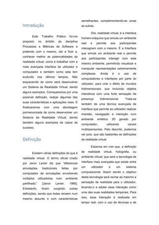 Realidade virtual | PDF