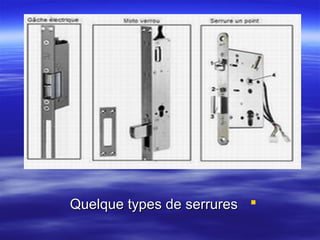 Quelque types de serrures 

 