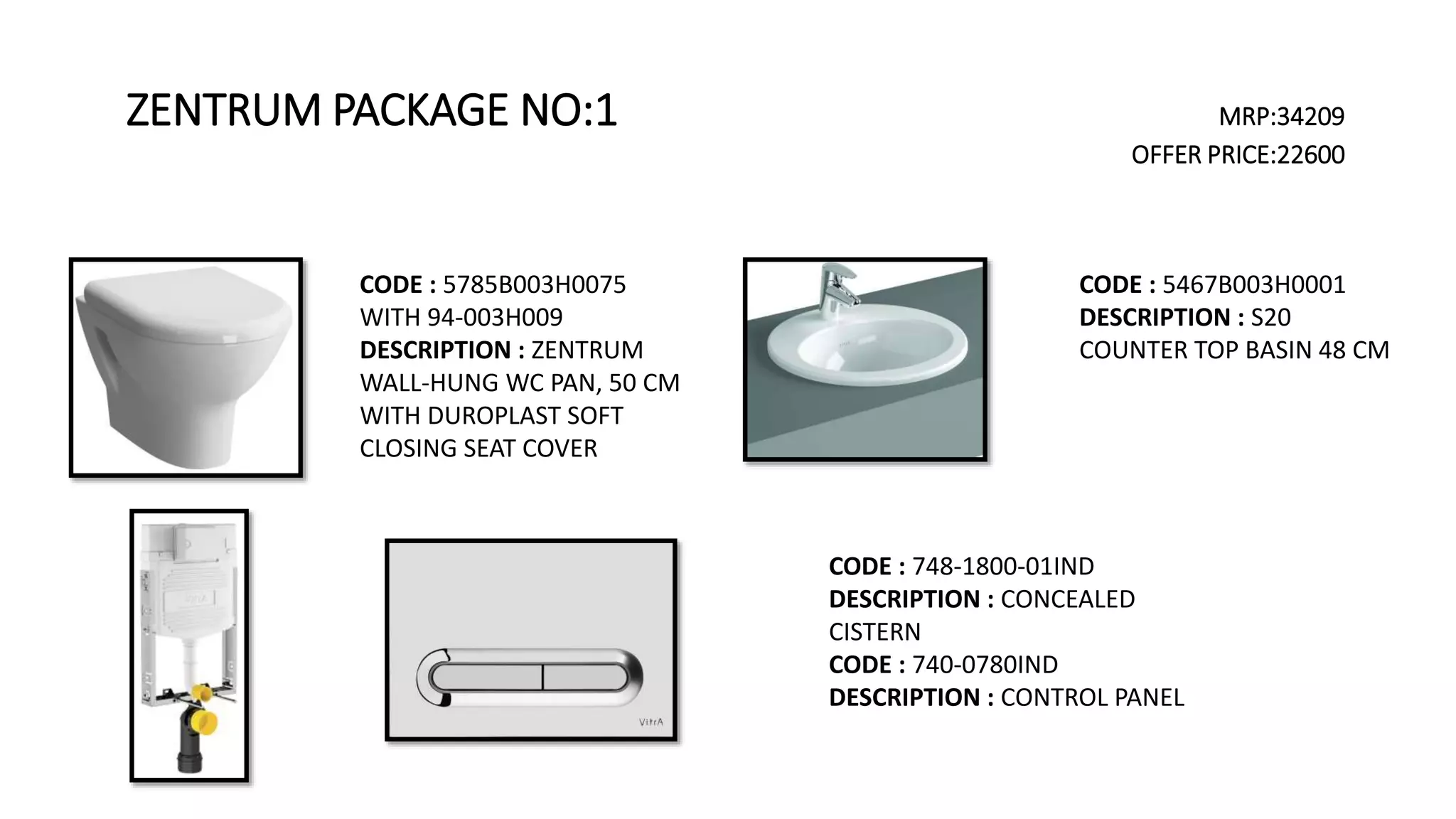 Vitra sanitary package from ABC Emporio