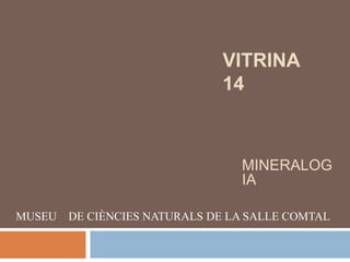 VITRINA
14
MUSEU DE CIÈNCIES NATURALS DE LA SALLE COMTAL
MINERALOG
IA
 