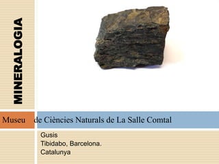 Gusis
Tibidabo, Barcelona.
Catalunya
Museu de Ciències Naturals de La Salle Comtal
MINERALOGIA
 