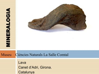 Lava
Canet d’Adri, Girona.
Catalunya
MINERALOGIA
Museu Ciències Naturals La Salle Comtal
 