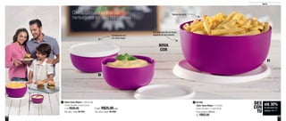 10 11
Servir
Com batatinhas e molhos sua
hamburgueria em casa fica completa
1
2
Cor linda que dá um toque
especial na sua cozinha
Beleza ao servir
até 30%
de desconto nas
páginas 10 e 11
DES
CON
TO
Tigela Toque Mágico - 550ml cada
14,9cm de diâm. x 6,8cm de alt.
1 Por: R$36,00
Cód. para 1 peça: 801569
1 801568
Tigela Toque Mágico - 4,3 Litros
26,9cm de diâm. x 12,6cm de alt.
Preço sugerido: R$89,00
Por: R$62,00
2
2 por: R$25,00 cada
Cód. para 2 peças: 801599
NOVA
COR
Fechamento em
um único toque
 