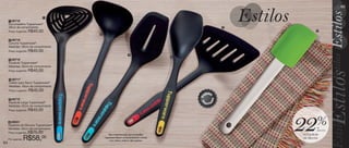 vitrine12-regiaoB_regiao B 9/27/12 11:02 AM Page 64




                                                                                                                                                                                            65

                                    1
       1 86718
       Escumadeira Tupperware®
       29cm de comprimento                                                                                                           5
       Preço sugerido:   R$40,00                                                                                                                                                6
                                                      2

       2 86719
       Concha Tupperware®
       Medidas: 28cm de comprimento
       Preço sugerido:   R$40,00
                                                                                 3
                                                                                                       4
       3 86716
       Espátula Tupperware®
       Medidas: 33cm de comprimento
       Preço sugerido:   R$40,00

       4 86717
                                                                                                                                                u
       Colher para Servir Tupperware®                                                                                                        rod to




                                                                                                                                         P
       Medidas: 30cm de comprimento




                                                                                                                                                      o
                         R$40,00                                                                                                         m




                                                                                                                                                 ad
       Preço sugerido:




                                                                                                                                         I
                                                                                                                                             p o rt
                                                                                                            odutos




                                                                                                           Pr

                                                                                                                     dos
       5 86715




                                                                                                           Im
       Espátula Larga Tupperware®                                                                               p o rta
       Medidas: 32cm de comprimento
       Preço sugerido: R$40,00



       6 86501
                                                                                                                                                             u
                                                                                                                                                          rod to

                                                                                                                                                                       22       %




                                                                                                                                                      P
       Espátula de Silicone Tupperware®




                                                                                                                                                                   o
                                                                                                                                                      m                          de




                                                                                                                                                              ad
       Medidas: 32cm de comprimento




                                                                                                                                                      I
                                                                                                                                                          p o rt                 desconto
       Preço sugerido:   R$75,00                              Não é recomendado que os utensílios                          odutos                                      na Espátula




                                                                                                                      Pr
                     R$58,     00




                                                                                                                                dos
                                                          Tupperware fiquem continuamente em contato                                                                   de Silicone
       Por apenas:




                                                                                                                      Im
                                                               com chama, metal ou óleo quentes.                           p o rta
  64
 