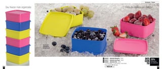 48 49
Festa de cores no seu freezer!
Armazenar - Freezer
Resistente a
baixíssimas
temperaturas
25%
de desconto
nos Jeitosinhos
DES
CON
TO
2
3
1
800645 - Jeitosinho Margarita - 500ml
800875 - Jeitosinho Azul Royal - 500ml
800883 - Jeitosinho Pink - 500ml
12,7cm de comp. x 11,5cm de larg. x 5,5cm de alt.
Preço sugerido: R$27,00 cada
Por: R$20,00cada
1
2
3
Seu freezer mais organizado
 