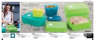 52 53
800654
Freezertime Peacock - 1 Litro
14,9cm de comp. x 11,4cm de larg. x 11cm de alt.
Preço sugerido: R$52,00
3800652
Freezertime Margarita - 290ml
11,1cm de comp. x 7,3cm de larg. x 7,6cm de alt.
Preço sugerido: R$24,00
Por: R$20,00
2800657
Freezertime Turquish - 1,5 Litro
22,5cm de comp. x 14,8cm de larg. x 7,7cm de alt.
Preço sugerido: R$68,00
1 800655
Freezertime Tampa Alta - 1,5 Litro cada
21cm de comp. x 15,7cm de larg. x 11,1cm de alt.
Preço sugerido: R$68,00 cada
Por: R$49,00cada
4
1
3
4
Sistema de datas, no qual
cada número se refere ao
mês e cada pontinho à
semana dentro do mês
até 27%
de desconto nas
páginas 52 e 53
DES
CON
TO
NOVIDADE
Armazenar - Freezer
Com a linha Freezertime você vai
economizar tempo e energia!
2
Mais espaço
no seu freezer
Ideal para
alimentos altos
Todas as tampas da linha
Freezertime têm relógio
com sistema de datas
 