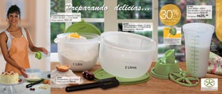 vitrine04-AUTO_AUTO 2/16/12 10:34 AM Page 26




                                                                                                                                                                                                       27

                                                                 Preparando delícias...                                                                87106




                                                                                                                                                                                                      PREPARAÇÃO
                                                                                                                                                       Quick Shake - 500ml


                                                                                                                                      %                9cm de diâm. x 20cm de alt.
                                               86410
                                               Tigela Batedeira Pequena - 1 Litro
                                               15,8cm de diâm. x 11cm de alt.
                                               Preço sugerido:   R$32,99
                                                                                     86409
                                                                                                                         30         de
                                                                                                                                    desconto
                                                                                                                         no Quick Shake
                                                                                                                                                       Preço sugerido:

                                                                                                                                                       Por apenas:
                                                                                                                                                                         R$36,49
                                                                                                                                                                     R$25,49


                                                                                     Tigela Batedeira Média - 2 Litros
                                                                                     19,2cm de diâm. x 11,6cm de alt.
                                                                                     Preço sugerido:   R$40,99



                                                                                                                         Tampa hermética e estanque
                                                                                                                         com sobretampa mistura
                                                                                                                         sem vazar. Para servir, não
                                                                                                                         precisa retirar a tampa.
                                                                                                                                                                                           Base com
                                                                                                                                                                                           escala de
                                                                                                                                                                                           medidas
                                                                                                                                                                                           até 500ml.


                                                                                                                                           500ml


                                                                           1 Litro
                                                                                       2 Litros

                                                     82391
                                                     Pá Batedeira - 22 x 5,5cm
                                                     Preço sugerido:   R$9,99


                                                                                                                                                                          Hélice para misturar
   26                                                                                                                                                                     uniformemente os ingredientes.
 