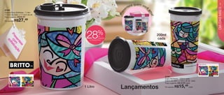 vitrine04-AUTO_AUTO 2/16/12 10:33 AM Page 6




                                                                                ie   quem vo                                                                   7
                                                                            nte             cê




                                                                                                                                                            DIA DAS MÃES
     87348
                                                                          e




                                                                          s




                                                                                             am
                                                                       Pre
     Guarda Suco Mulheres - 1 Litro




                                                                                                a!
     11,5cm de diâm. x 17,2cm de alt.
     Preço sugerido:     R$38,49
     Por apenas:   R$27,49


                                                           %
                                               28
        Pr co istic




                                                            de
                                                                                                     200ml
          es m aç




                                                            desconto
                                                                                                     cada
            en
            so




                                                 no Guarda Suco
              te
               f

                 ie
                    ão




                                                                                                                                              Arte aberta




           Arte aberta
                                                                                                         87367
                                                                                                         Copo Mulheres - 200ml cada
                                                                                                         6,8cm de diâm. x 13cm de alt. cada
                                                                                                         Preço sugerido: R$19,99 cada



    6
                                              1 Litro                  Lançamentos                       Por apenas:   R$15,49 cada
 