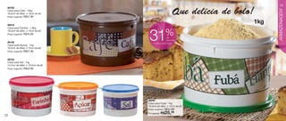 vitrine06-BR_BR 4/16/12 9:23 AM Page 12




                                                                                                13
      86705

                                                                  O ue delícia de bolo!




                                                                                                ARMAZENAGEM
      Caixa para Café - 700g
      16,5cm de diâm. x 12cm de alt.
      Preço sugerido:   R$37,99


      86916
                                                                                          1kg
      Caixa para Farinha - 1.8kg

                                                            %
                                           31
      18,5cm de diâm. x 13cm de alt.
      Preço sugerido:   R$44,99
                                                           de
                                                           desconto
      86195                                   na Caixa para Fubá
      Caixa para Açúcar - 1kg
      16,5cm de diâm. x 12cm de alt.
      Preço sugerido:   R$37,99


      86704
      Caixa para Sal - 1kg
      14,7cm de diâm. x 10,5cm de alt.
      Preço sugerido:   R$32,99




                                          86290
                                          Caixa para Fubá - 1kg
                                          16,5cm de diâm. x 12cm de alt.
                                                        R$37,99
                                          Preço sugerido:

   12
                                          Por apenas: R$    25,
                                                             99
 