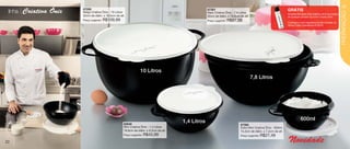 vitrine06-AUTO_AUTO 4/16/12 9:33 AM Page 22




                                                                                                                                                                                                                                    23
                                              87208                                                                       87381                                                      GRÁTIS
      linha      Criativa Ônix




                                                                                                                                                                                                                                    PREPARAÇÃO
                                              Mega Criativa Ônix - 10 Litros                                              Maxi Criativa Ônix - 7,8 Litros                            Amostra EG Sport Deo Colônia (4ml) na compra
                                              32cm de diâm. x 18,5cm de alt.                                              32cm de diâm. x 15,6cm de alt.                             de qualquer produto da Linha Criativa Ônix.
                                              Preço sugerido:   R$109,99                                                  Preço sugerido:   R$87,99                                  Conheça a nova fragrância do Edu Guedes no
                                                                                                                                                                                     Vitrine Fuller Cosméticos 07/2012.




                                                                                        10 Litros
                                                                                                                                                            7,8 Litros




                                                                                                             1,4 Litros                                                                         600ml
                                                                           82649                                                                  87382
                                                                           Mini Criativa Ônix - 1,4 Litros                                        Extra Mini Criativa Ônix - 600ml
                                                                           18,9cm de diâm. x 9,3cm de alt.                                        15,3cm de diâm. x 7,4cm de alt.
                                                                           Preço sugerido:   R$43,99                                              Preço sugerido:   R$27,49
   22                                                                                                                                                                                Novidade
 