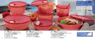 vitrine06-AUTO_AUTO 4/16/12 9:31 AM Page 2




                                                                                                                                                                                                          3

                                                                                                                                                       BEA




                                                                                                                                                                                                          BEA
                    2
                                                                                                                                                       Brinde Especial para Anfitriã
                                                                                                                                                   3
                                                                                                                                                       Veja como é fácil ganhar o BEA: Ofereça sua casa
                                                                                                                                                        para uma Reunião TUPPERWARE e incentive as
                                                                                                                                                        suas amigas a marcarem uma reunião também.

                                                                                      4




                                                                                                                                                                             5



                6
                                                                             1




           1º uma reunião de • BEA 87425
           Com
               Nível R$420,00 em vendas                2º uma reunião de • BEA 87426
                                                       Com
                                                           Nível R$575,00 em vendas                3º uma reunião de • BEA 87427 em vendas
                                                                                                   Com
                                                                                                       Nível R$770,00 ou mais                            Brinde de Agradecimento:
           e 2 marcações, VOCÊ GANHA:                  e 2 marcações, VOCÊ GANHA:                  e 2 marcações, VOCÊ GANHA:                                              87428
            1   1 Cristalwave - 1 litro                  Todos os produtos do 1º Nível +               Todos os produtos do 2º Nível +                             1 Porta Facas
            2   1 Cristalwave - 2 litros               4 2 Cristalwave - 1,5 litros cada           5   1 Cristalwave com Divisórias - 1,4 Litros
            3   1 Aquecer Mimosa - 1 Litro             Produtos deste nível no valor de R$243,05   6   1 Cristalwave - 3 Litros
           Produtos deste nível no valor de R$146,27                                               Produtos deste nível no valor de R$393,72
    2
 